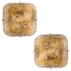 Hillebrand Massive Murano Square Wall Lights, 1960