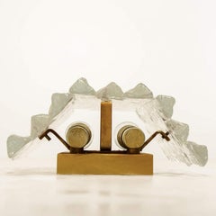 1 of the 4 Kalmar Ice Glass Wall Sconces by J.T. Kalmar, Austria, 1970s