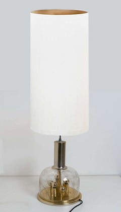 Tischlampe aus mundgeblasenem Blasenglas und Messing von Doria Leuchten, 1970