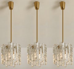 1 of 3 Ice Glass Pendant Lights by J.T. Kalmar, 1970s