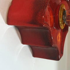 Several Flower Red Ceramic Wall Lights by Hustadt Keramik, Germany, 1970