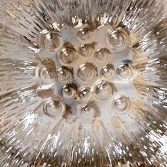 Applique murale ou plafonnier en verre transparent et gris, années 1960
