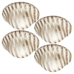 1 of 4 Striped Zebra Glass Flush Mount by Peil Putzler, Germany, 1970s