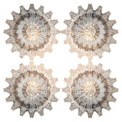 1 of 4 Putzler Wall Lights, Sculptural Clear Glass, 1970s