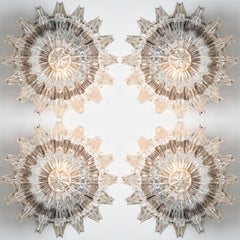 1 of 4 Putzler Wall Lights, Sculptural Clear Glass, 1970s