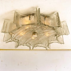 XL Star Shaped Glass Flush Mount, 1960s