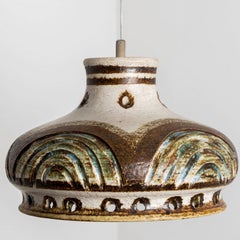 Hellblaue Keramik-Hängelampe, Dänemark, 1970
