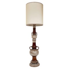 Brown and Taupe Glazed Ceramic Floor Lamp, Germany