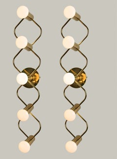 The One of the Two Brass Wall Lights/Flush Mounts by Leola, 1970