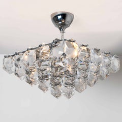 Hex Chrome Crystal Kinkeldey Pendant Light, 1970