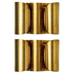 Diverse lampade da parete in ottone curvato, anni '70