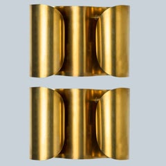 Diverse lampade da parete in ottone curvato, anni '70