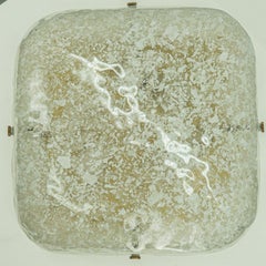 Quadratische Einbaubeleuchtung aus Milchglas von Hillebrand, 1960