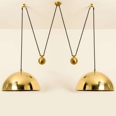 Double Pull Brass Pendant Light by Florian Schulz