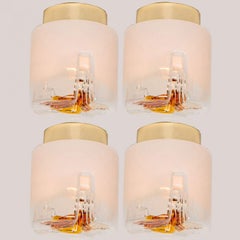 Several Mazzega Murano Glass Abstract Flush Mounts, Italy, 1970