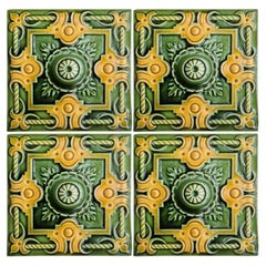1 delle 275 piastrelle a rilievo smaltate Art Deco di Gilliot, circa 1920