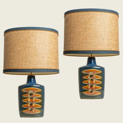 Pair of Large Ceramic Table Lamps for Soholm, Denmark 1960s