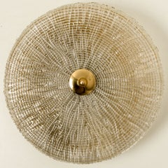 Gold Brass Clear Glass Flush Mount, Fagerlund, 1960s