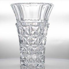 Baccarat Large Structured Tapered Clear Crystal Vase, France