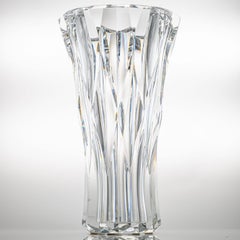 Beautiful Baccarat Structured Tapered Clear Crystal Vase , France
