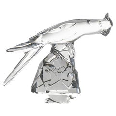 Scultura di cristallo Baccarat firmata Cockatoo Okimono, Francia