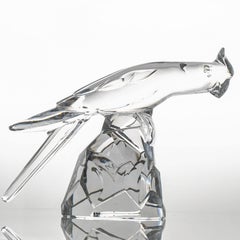Scultura di cristallo Baccarat firmata Cockatoo Okimono, Francia