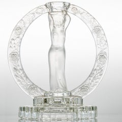 Portacandele Lalique Donna con rose, Francia