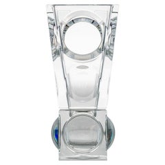 Rechteckige Baccarat signiert Geode Clear Crystal Vase mit Löchern, Frankreich