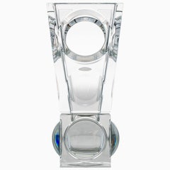 Rechteckige Baccarat signiert Geode Clear Crystal Vase mit Löchern, Frankreich