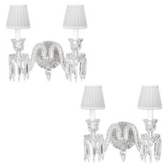 Pair of Baccarat Wall Lamp 2 Lights, 1990