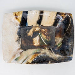 Natural Ceramic Plate, Signed by Jeppe Hagedorn, Denmark 1960s
