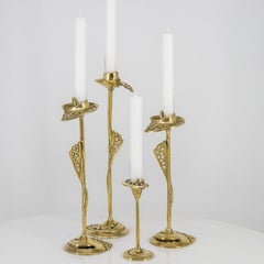 4er-Set Kerzenleuchter von Kurt Jesch, Amadeo und Fratelli Tonini, Messing, 1960