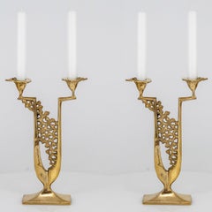 Ein Paar große Kerzenleuchter von Kurt Jesch, Amadeo Fratelli Tonini, Messing, 1960