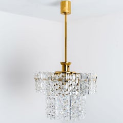 Spectactular Brass and Crystal Kinkeldey Pendant Light, 1970