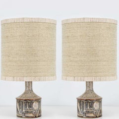 1 von 2 „Axella Ceramic Brown“-Lampen von Jette Helleroe, Dänemark 1970