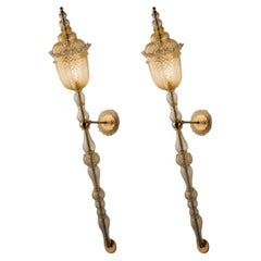 Eccezionali e ricche lampade da parete di Signoretto, Murano