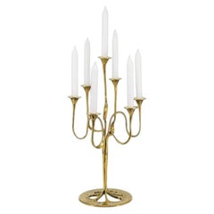 Grande candelabro a sette bracci in ottone di Kurt Jesch, Amadeo Fratelli Tonini, 1960