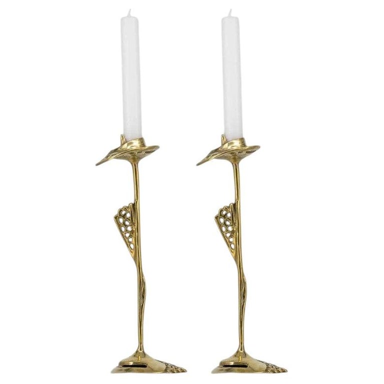 1stDibs Pair of Kurt Jesch Amadeo Fratelli Tonini Candlelabras Brass, 1960