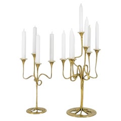 Kurt Jesch, Amadeo Fratelli Tonini. Candelabros de cuatro y siete brazos, de latón, 1960