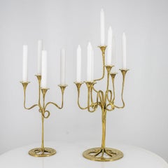 Kurt Jesch, Amadeo Fratelli Tonini. Candelabros de cuatro y siete brazos, de latón, 1960