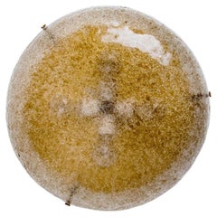 Lampe encastrée ronde en laiton et verre, signée Hillebrand, 1970
