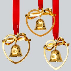 Una de las tres campanas navideñas chapadas en oro de 18 quilates de Georg Jensen, 1984