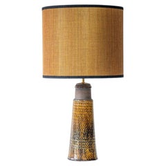Kähler Tapered Ceramic Lamp, Ochre Custom Lampshade by R. Houben