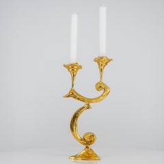 Kurt Jesch Amadeo Organic Sculptural 2-Armed Glossy Candleholder, 1960