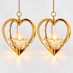 1 Of The 2 Holmegaard Golden Christmas Candleholder Heart, Denmark 2006