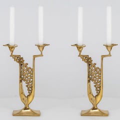 Par de candelabros grandes de Horst Dalbeck, Amadeo Fratelli Tonini, de latón, 1960