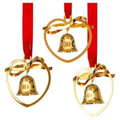 One Of The Three 18K Gold-Plated Christmas Bells by Georg Jensen, 1984