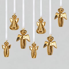 Set di sette angeli placcati in oro a 18 carati di Georg Jensen, di anni diversi