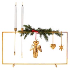 Complete 18 kr. Christmas Display, Stainless Steel, With 5 Ornaments inl. LED Ca