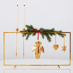 Complete 18 kr. Christmas Display, Stainless Steel, With 5 Ornaments inl. LED Ca
